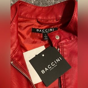 Baccini Red Faux Leather Jacket